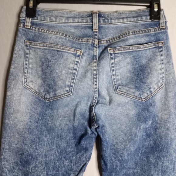 L'AGENCE Women's Cropped Mid-Rise Prism Blue Raw Hem Medium Wash Jeans Size 29 - Picture 5 of 7